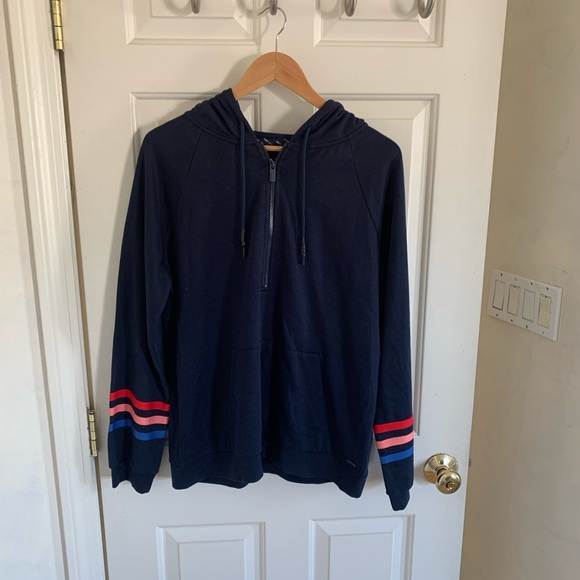 Marc New York Hooded 1/4 Zip Pullover Midnight - Picture 3 of 7